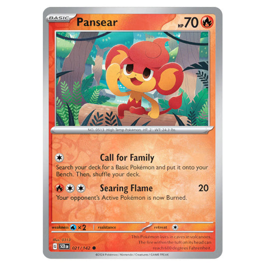 Pansear 021 card from the Pokemon set Stellar Crown