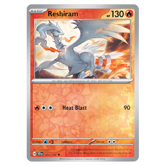 Reshiram 022 card from the Pokemon set Stellar Crown