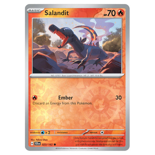 Salandit 023 card from the Pokemon set Stellar Crown