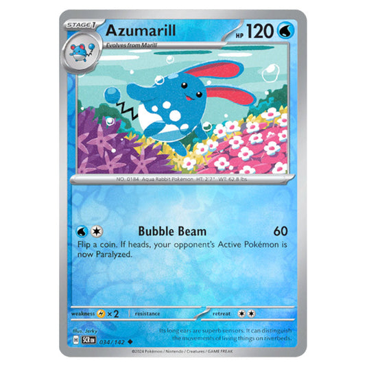 Azumarill 034 card from the Pokemon set Stellar Crown