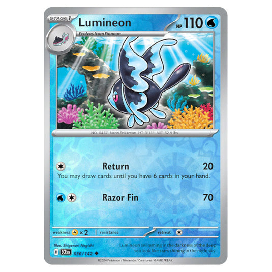 Lumineon 036 card from the Pokemon set Stellar Crown