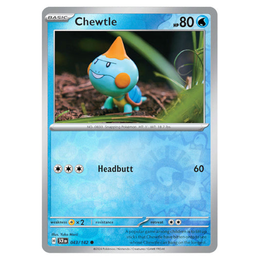 Chewtle 043 card from the Pokemon set Stellar Crown