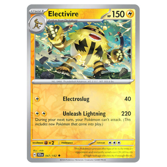 Electivire 047 card from the Pokemon set Stellar Crown