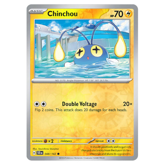 Chinchou 048 card from the Pokemon set Stellar Crown