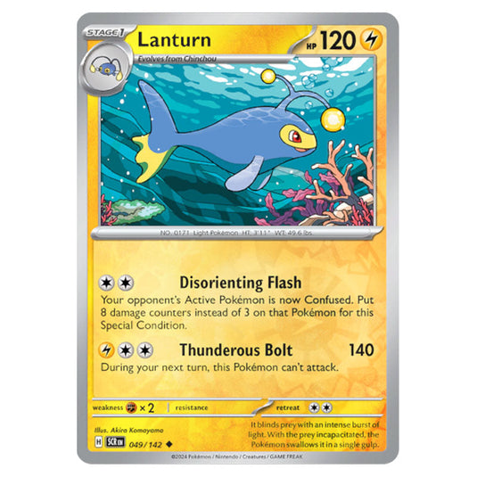 Lanturn 049 card from the Pokemon set Stellar Crown