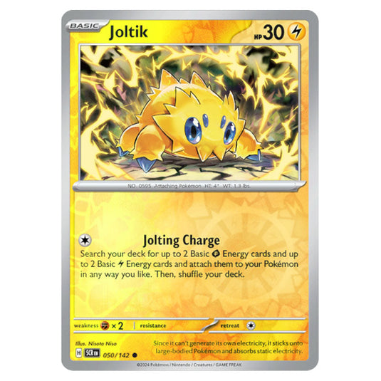 Joltik 050 card from the Pokemon set Stellar Crown