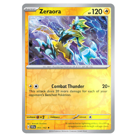 Zeraora 055 card from the Pokemon set Stellar Crown