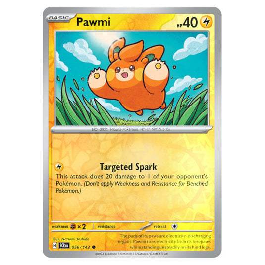 Pawmi 056 card from the Pokemon set Stellar Crown