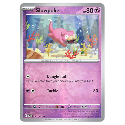 Slowpoke 057 card from the Pokemon set Stellar Crown