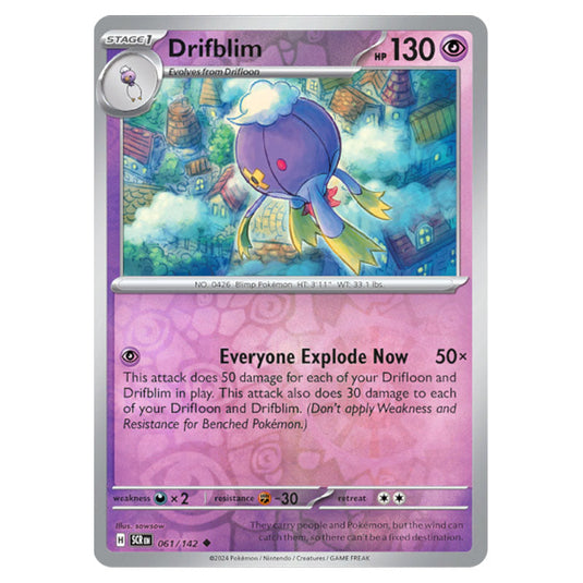 Drifblim 061 card from the Pokemon set Stellar Crown