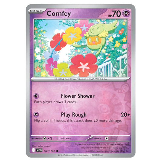 Comfey 063 card from the Pokemon set Stellar Crown