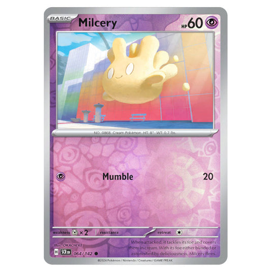 Milcery 064 card from the Pokemon set Stellar Crown