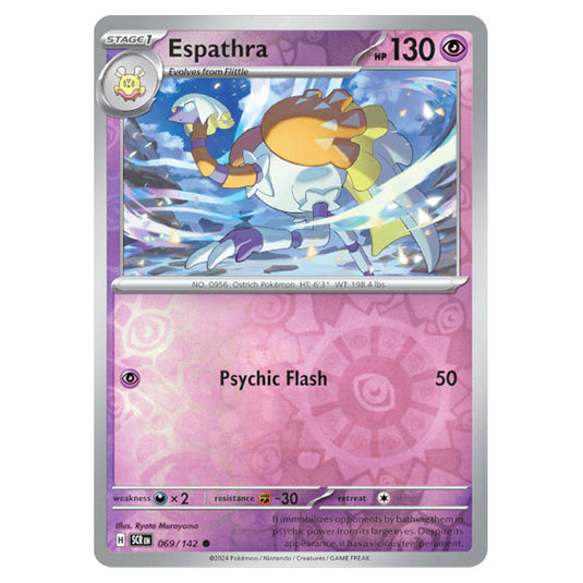 Espathra 069 card from the Pokemon set Stellar Crown