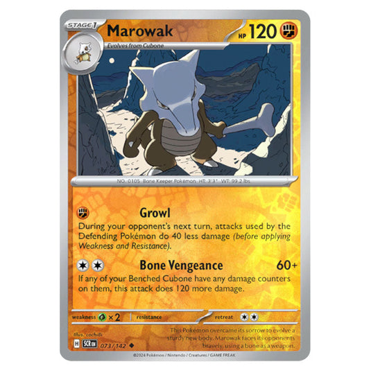 Marowak 073 card from the Pokemon set Stellar Crown