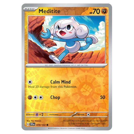 Meditite 078 card from the Pokemon set Stellar Crown