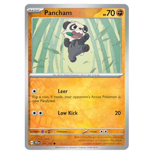 Pancham 085 card from the Pokemon set Stellar Crown