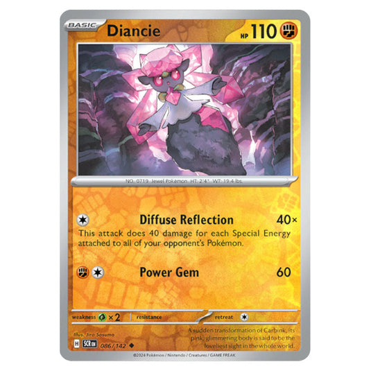 Diancie 086 card from the Pokemon set Stellar Crown