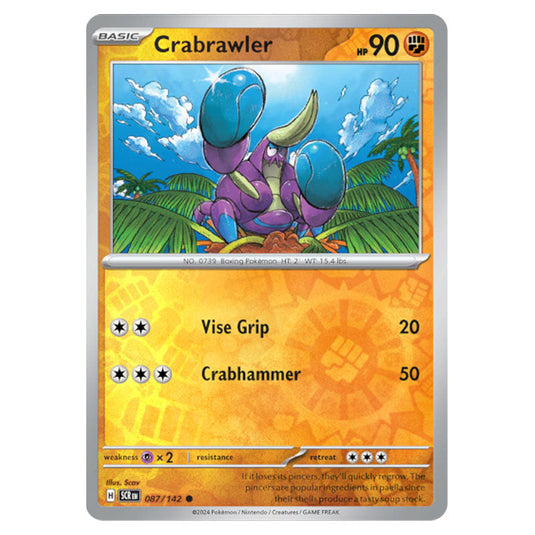 Crabrawler 087 card from the Pokemon set Stellar Crown