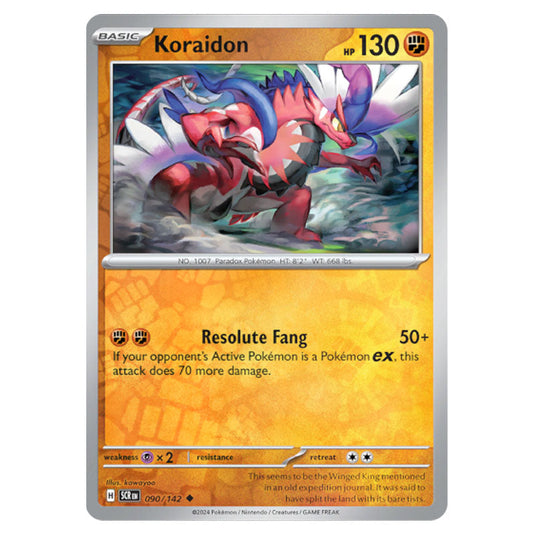 Koraidon 090 card from the Pokemon set Stellar Crown