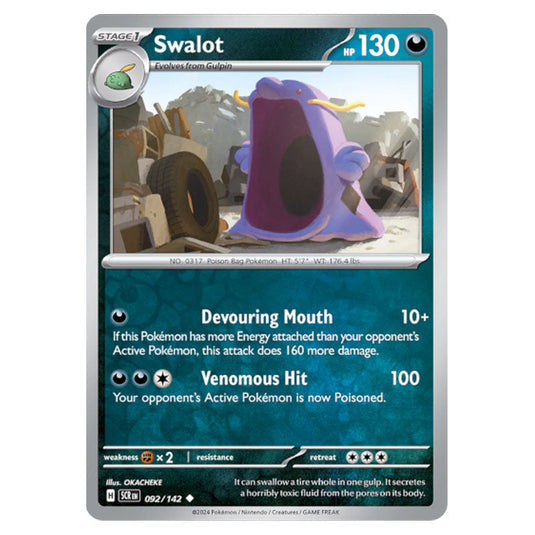 Swalot 092 card from the Pokemon set Stellar Crown