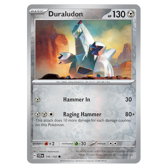 Duraludon 106 card from the Pokemon set Stellar Crown