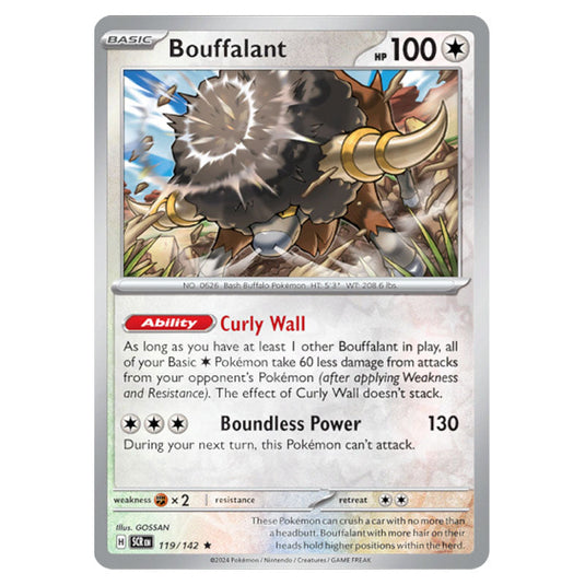 Bouffalant 119 card from the Pokemon set Stellar Crown