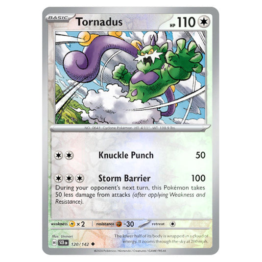 Tornadus 120 card from the Pokemon set Stellar Crown