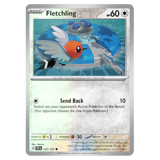 Fletchling 121 card from the Pokemon set Stellar Crown