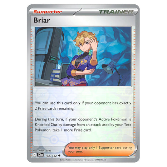 Briar 132 card from the Pokemon set Stellar Crown