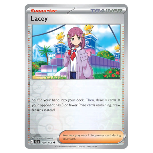 Lacey 139 card from the Pokemon set Stellar Crown