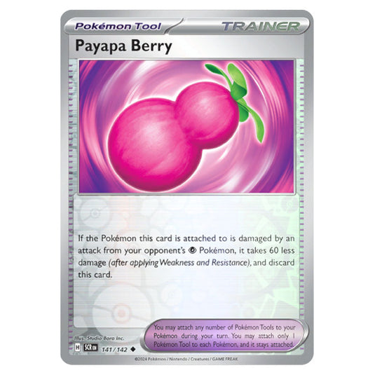 Payapa Berry 141 card from the Pokemon set Stellar Crown