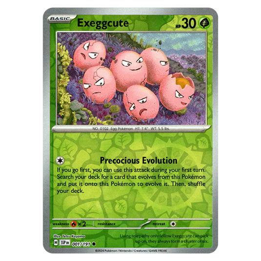 Pokemon - Scarlet & Violet - Surging Sparks - Exeggcute - 001/191 - (Reverse Holo)