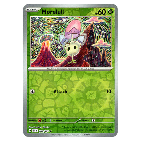 Pokemon - Scarlet & Violet - Surging Sparks - Morelull - 008/191 - (Reverse Holo)