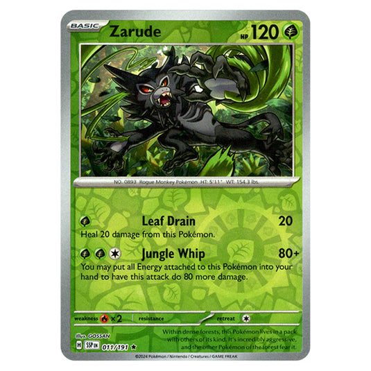 Pokemon - Scarlet & Violet - Surging Sparks - Zarude - 011/191 - (Reverse Holo)