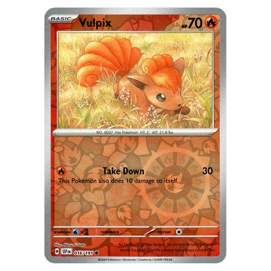 Pokemon - Scarlet & Violet - Surging Sparks - Vulpix - 016/191 - (Reverse Holo)