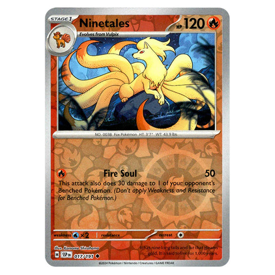 Pokemon - Scarlet & Violet - Surging Sparks - Ninetales - 017/191 - (Reverse Holo)