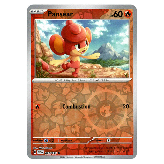 Pokemon - Scarlet & Violet - Surging Sparks - Pansear - 022/191 - (Reverse Holo)