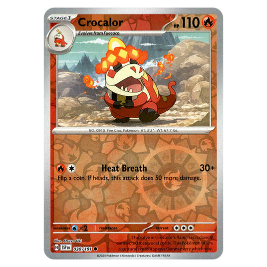 Pokemon - Scarlet & Violet - Surging Sparks - Crocalor - 030/191 - (Reverse Holo)