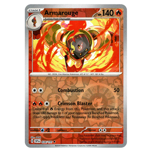 Pokemon - Scarlet & Violet - Surging Sparks - Armarouge - 034/191 - (Reverse Holo)