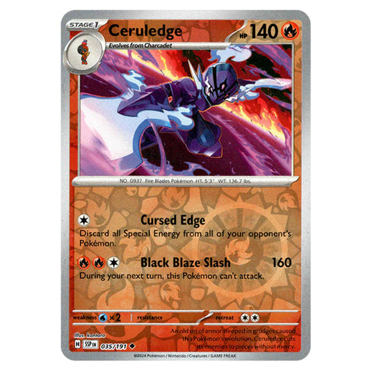 Pokemon - Scarlet & Violet - Surging Sparks - Ceruledge - 035/191 - (Reverse Holo)