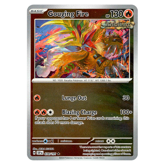 Pokemon - Scarlet & Violet - Surging Sparks - Gouging Fire - 038/191 - (Reverse Holo)