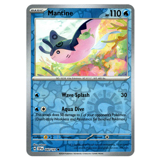 Pokemon - Scarlet & Violet - Surging Sparks - Mantine - 040/191 - (Reverse Holo)