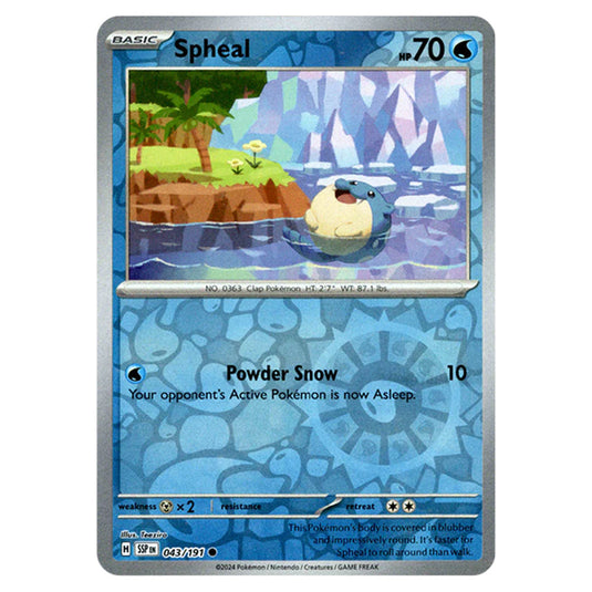 Pokemon - Scarlet & Violet - Surging Sparks - Spheal - 043/191 - (Reverse Holo)