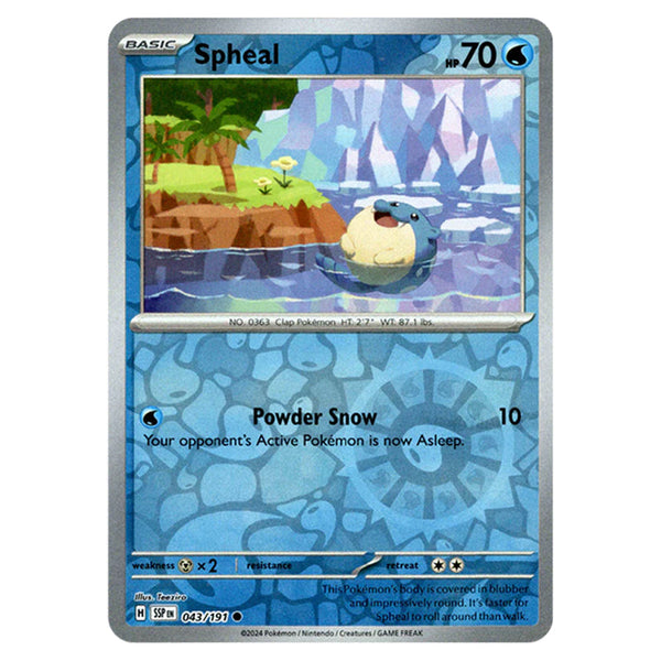 spheal pokemon cards - Scarlet & Violet - Surging Sparks - - 043/191 Chilling Reign Singles Bioengineered Future, Edge of Style:Zapdos ex TCG_541372