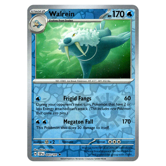 Pokemon - Scarlet & Violet - Surging Sparks - Walrein - 045/191 - (Reverse Holo)