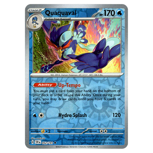 Pokemon - Scarlet & Violet - Surging Sparks - Quaquaval - 052/191 - (Reverse Holo)