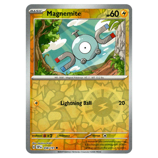 Pokemon - Scarlet & Violet - Surging Sparks - Magnemite - 058/191 - (Reverse Holo)