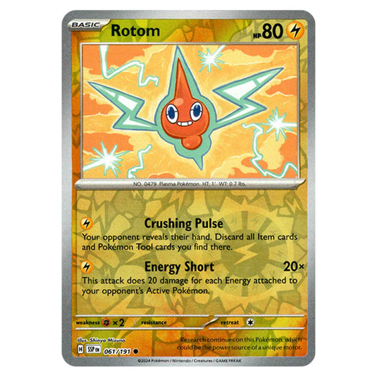 Pokemon - Scarlet & Violet - Surging Sparks - Rotom - 061/191 - (Reverse Holo)