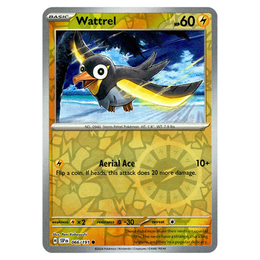 Pokemon - Scarlet & Violet - Surging Sparks - Wattrel - 066/191 - (Reverse Holo)