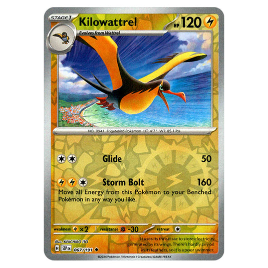 Pokemon - Scarlet & Violet - Surging Sparks - Kilowattrel - 067/191 - (Reverse Holo)